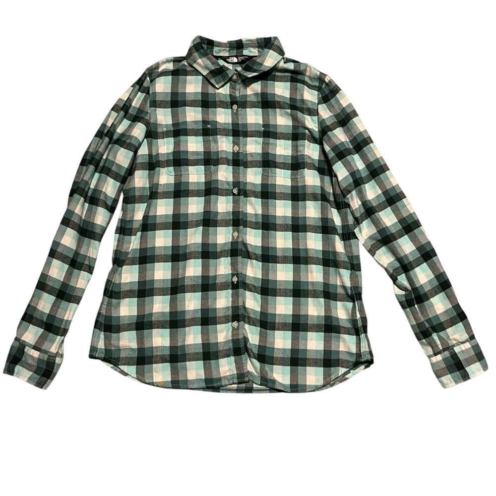 The North Face Green Flannel‎ Plaid Shirt Women'sLarge